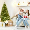 thumbnail image 2 of Gymax 6FT Pre-Lit Christmas Tree Hinged Artificial Tree w/ Metal Stand LED Lights, 2 of 10