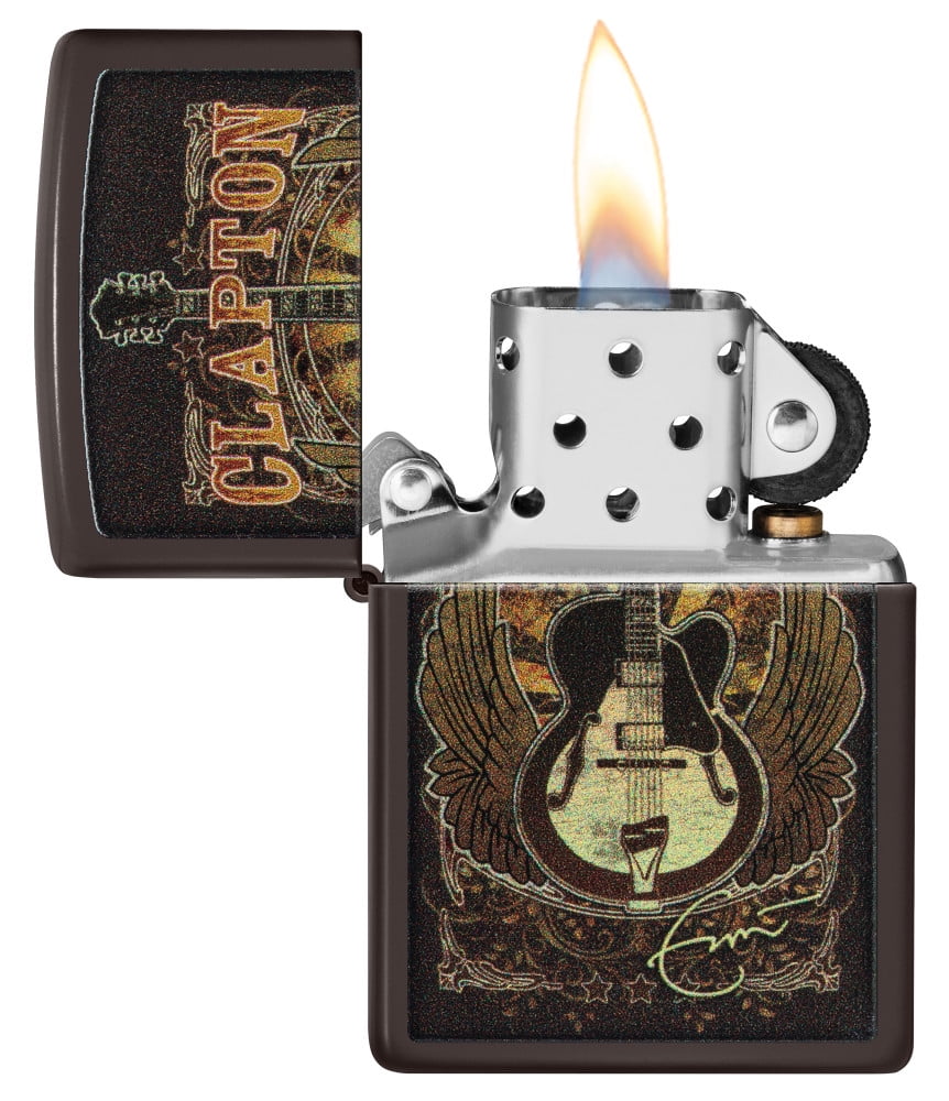 Zippo Eric Clapton Guitar Design Brown Pocket Lighter