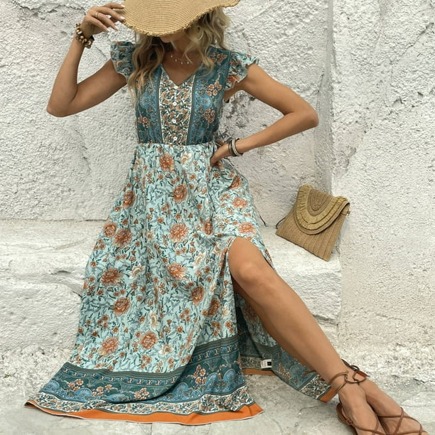 Vintage maxi dresses women's cheap dresses