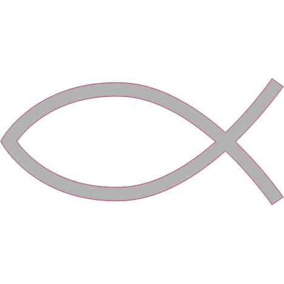 3 x 1.5 Gray Christian Fish Sticker Vinyl Cup Stickers Car Bumper Decal