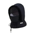 thumbnail image 2 of Gorro de invierno cálido con protección para los oídos, mascarilla y calentador de cuello de poliéster. Negro, 2 of 9