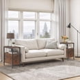 thumbnail image 7 of Set of 2 Narrow End Table with Charging Station Couch Side Table with 2 Drawers Slim Nightstand and Bedside Table for Small Spaces, for Living Room, Bedroom, Rustic Brown, 7 of 7