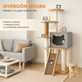 thumbnail image 4 of Mueble Rascador Para Gato Poli Pets Burmes Gris Con Plataforma, Poste De Sisal Y Base Reforzada, 4 of 6