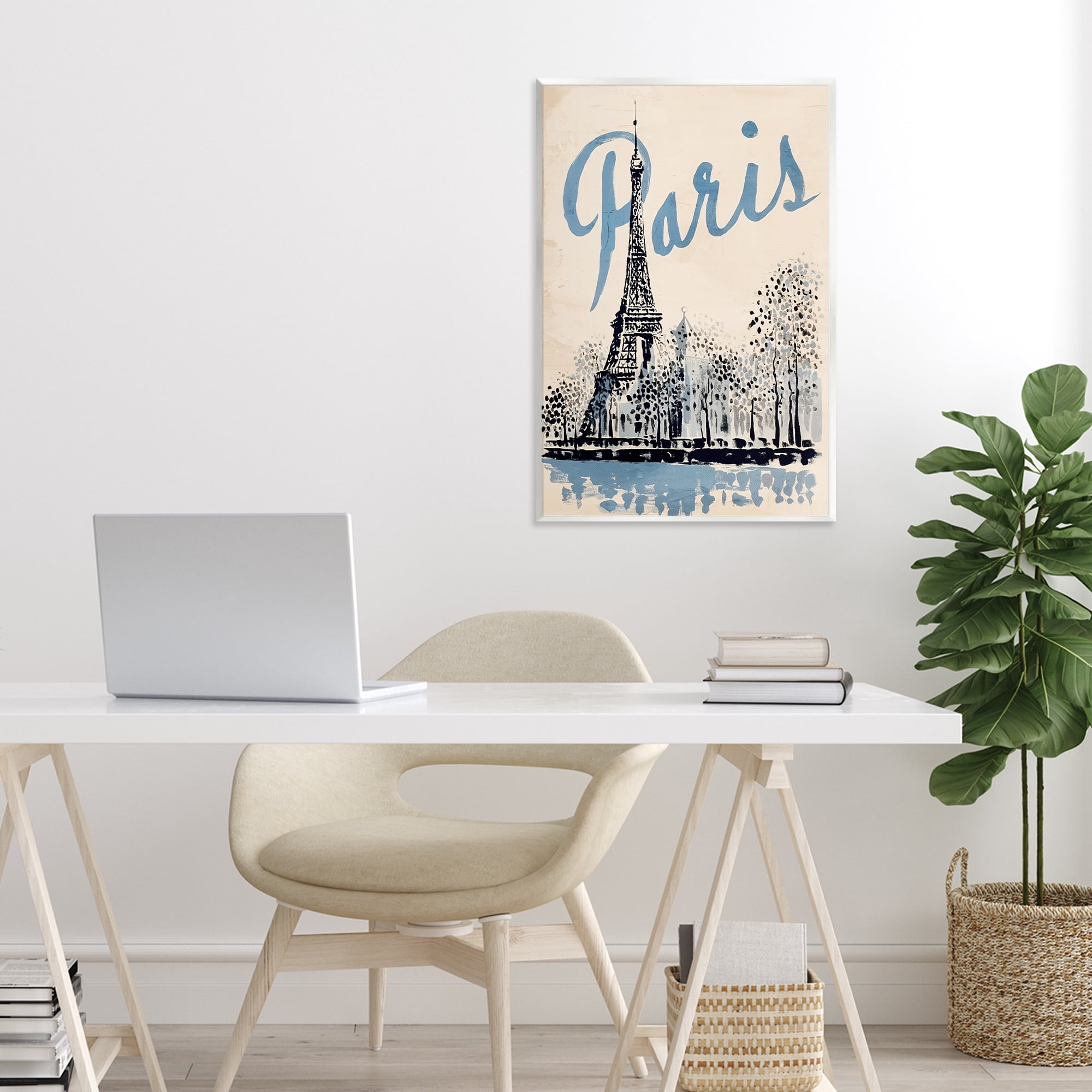 Stupell Industries Blue & Beige Paris Travel Wall Plaque Art, design by Annabelle Hall