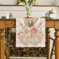 thumbnail image 4 of Camino de mesa de Pascua, supersuave, ideal para catering, bodas, cocinas, fiestas, picnics, decoración del hogar, 33 x 183 cm, con textura de lino y corazón romántico., 4 of 6