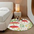 thumbnail image 2 of Spring Red Mushroom Round Area&nbsp;Rug 5ft Country Watercolor Green Leaf Yellow Flower Non-Slip&nbsp;Washable Circle Rugs Soft Felt Indoor Floor Mat for Bedroom Kitchen Living Room Bathroom, 2 of 9