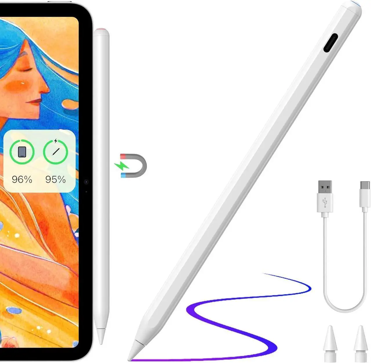 Stylus Pen for iPad, Apple Pencil for iPad 9th Gen, iPad Mini 6th