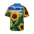 thumbnail image 3 of Picia Landscape With Sunflowers Gentle Cotton Regular Fit Short Sleeve Casual Hawaiian Shirt for Men-XX-Large, 3 of 9