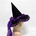 thumbnail image 4 of Hsqqdc Women Ruffled Pointer Hat Velvet Ribbon Bow Fantasy Theme Event Masquerade Cap, 4 of 7