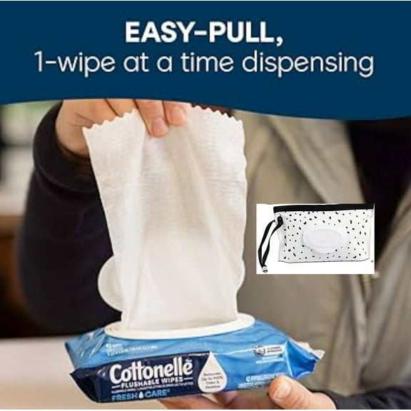(4 PACK) Cottonelle Flushable Wipes 56 Count with Resealable Flip Top Carry Pouch (224 Total Wipes)