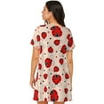 thumbnail image 6 of Cotton Nightgowns for Women - Red Ladybug A Sleep Shirts for Women's Nightgowns & Sleepshirts, Soft Cotton Pajama Dress Shirts for Women, House Dress Sleepwear for Women, 6 of 7