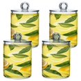thumbnail image 7 of Ryvnso 2 Pack Qtip Holder Organizer Watercolor Lemon Leaves Bathroom Cotton Swabs Cans Storage Canister, 7 of 7