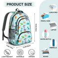 thumbnail image 5 of LightBlue Cartoon Dinosaurs Geometric Cute School Backpack Bag with Padded Back and Adjustable Shoulder Straps 16.9 X 12.6 X 5.9 Inches, 5 of 5