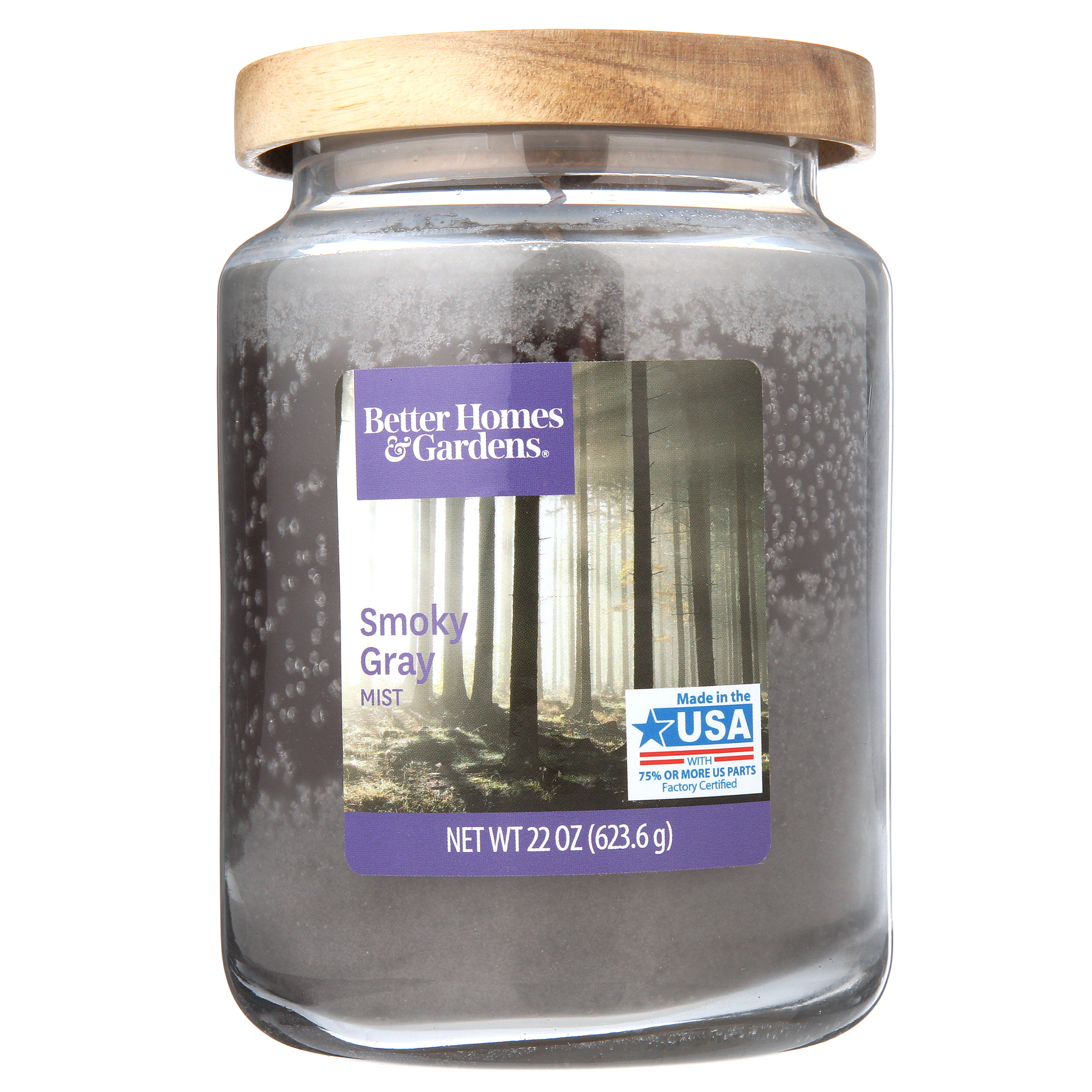 Better Homes & Gardens Smoky Gray Mist Jar Candle, 22 oz