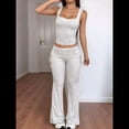 thumbnail image 4 of Traje Deportivo de Dos Piezas para Mujer con Chaleco y Leggings Anchos Traje para Chica Atractiva Gris S, 4 of 7