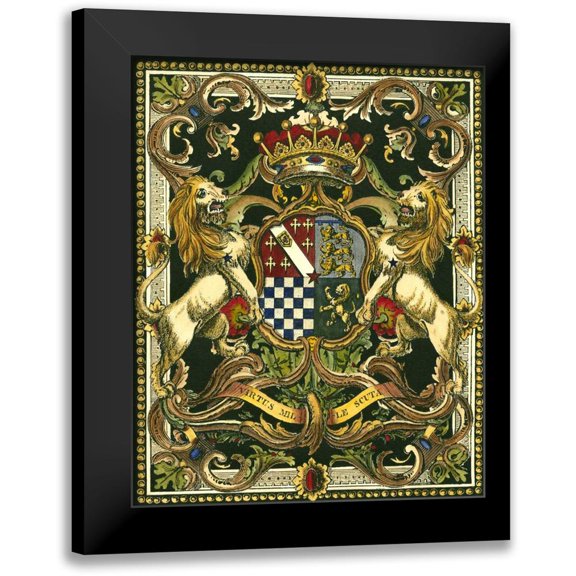 Vision Studio 12x14 Black Modern Framed Museum Art Print Titled - Crest on Black II
