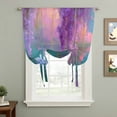 thumbnail image 2 of Purple Lavender Balloon Curtains for Windows, Bedroom Curtains 54 Inch Length, Abstract Oil Painting Nature Landscape Tie Up Curtains Panels Thermal Insulated Bathroom Curtains Window 42"x54", 2 of 8