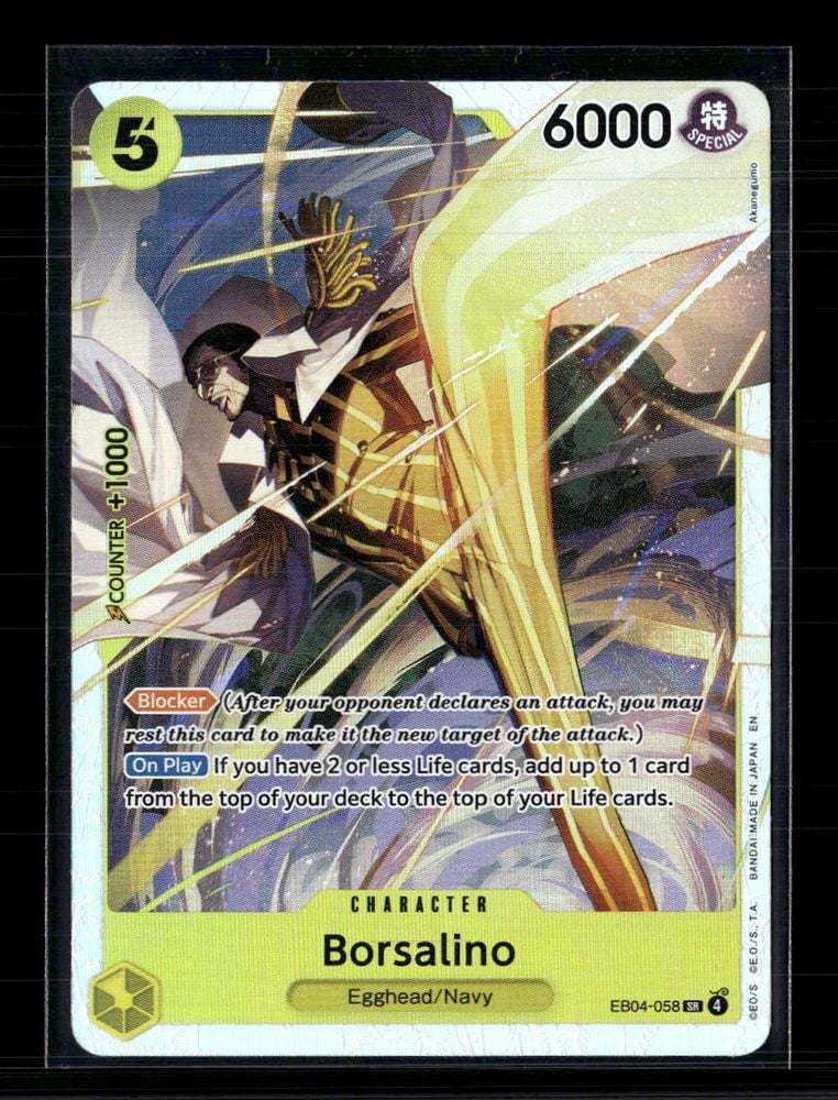 2024 Bandai One Piece Card Game Memorial Collection Borsalino Holofoil SR Blocker Super Rare