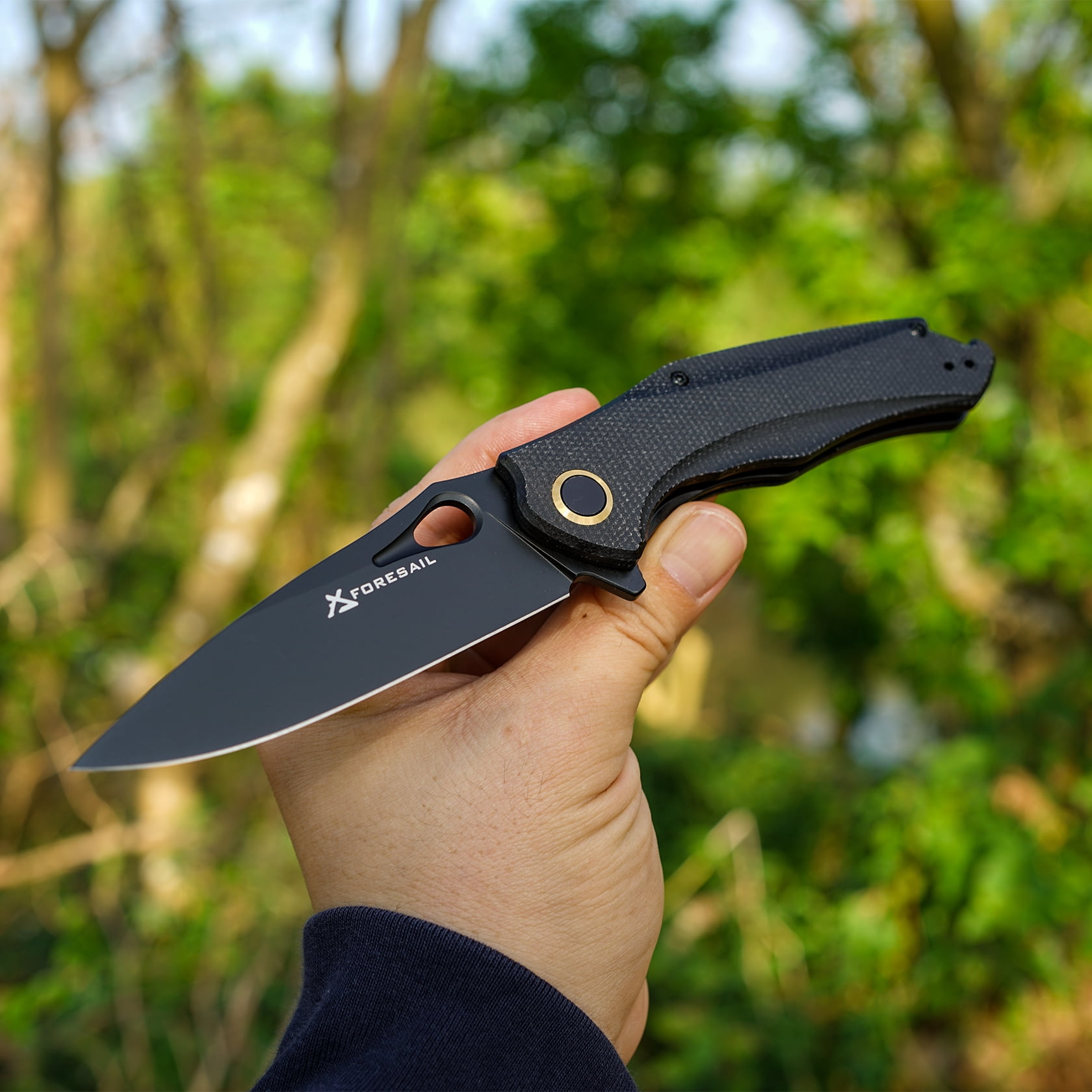 FORESAIL Praxis Pocket Folding Knife 3.62"14c28n Blade,4.8" Micarta handle.with Pocket Clip.