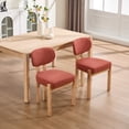 thumbnail image 3 of PORKISS Upholstered Dining Chairs Set of 2, Mid-Century Kitchen Chairs with Solid Wood Legs and Cushioned Wingback for Kitchen, Dark Orange, 3 of 9
