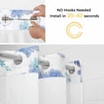 thumbnail image 2 of No Hook Shower Curtains with Snap-in Liner Set, Blue Watercolor Floral Waterproof Hotel Style Bathroom Shower Curtain, Spring Flower Abstract Art Breathable Mesh Top Window Bath Curtains 48''x72'', 2 of 9