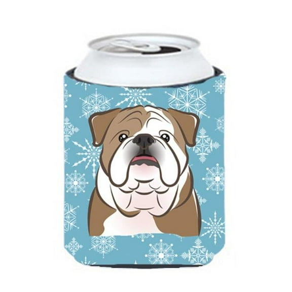 Snowflake English Bulldog Can & Bottle Hugger