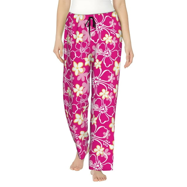Balery Vintage Flowers Pantalones de pijama para mujer, pijamas ultraligeros, pantalones de estar por casa-Small