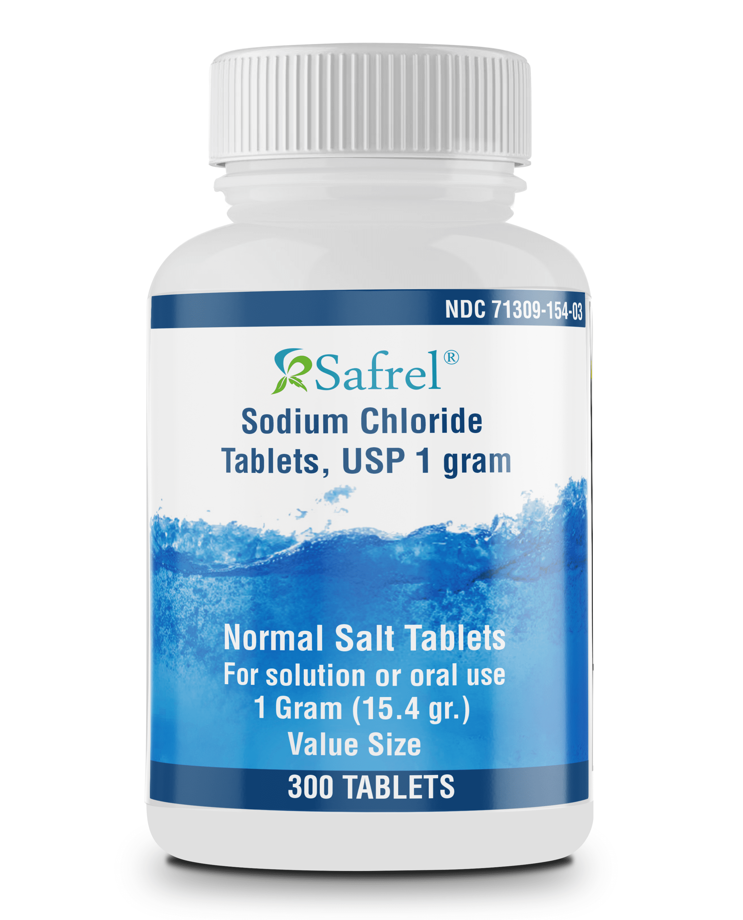 Safrel Sodium Chloride Tablets 1 gm, USP 300 Count Normal Salt