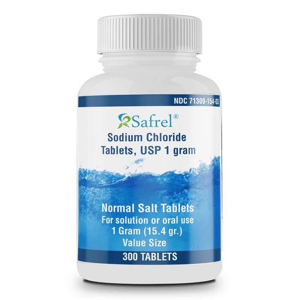 Safrel Sodium Chloride Tablets 1 gm, USP 300 Count Normal Salt