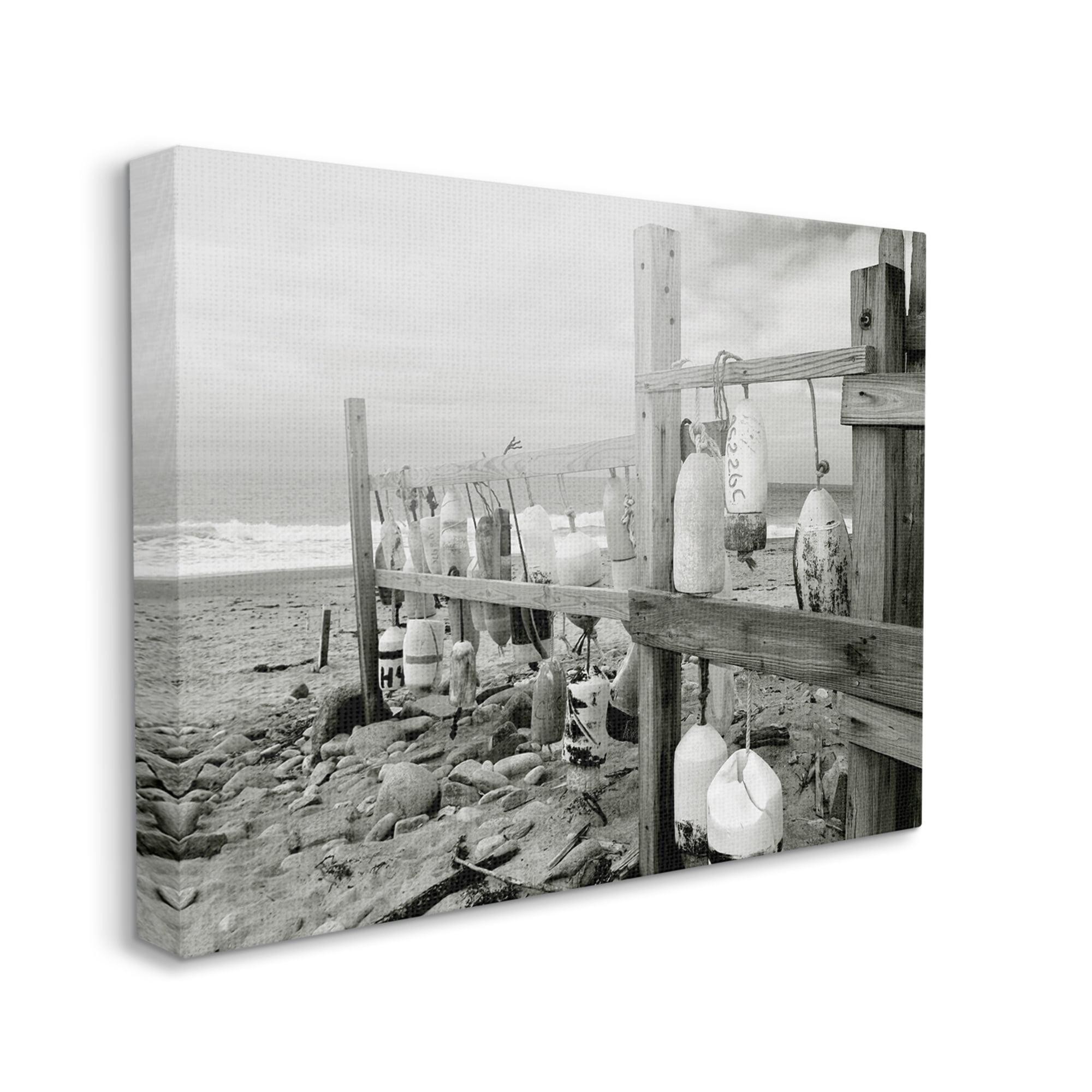 Stupell Industries Nautical Buoys Landscape Landscape Photography Gallery Wrapped Canvas Art Print Wall Art, 48 x 36
