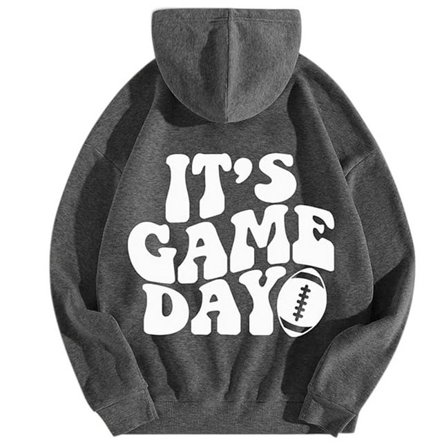 WEAIXIMIUNG Sweatshirts pour Femmes Tendance Graphiques à Capuche Pull Automne et Hiver Mode Ample Imprimé Rugby Sweat à Capuche