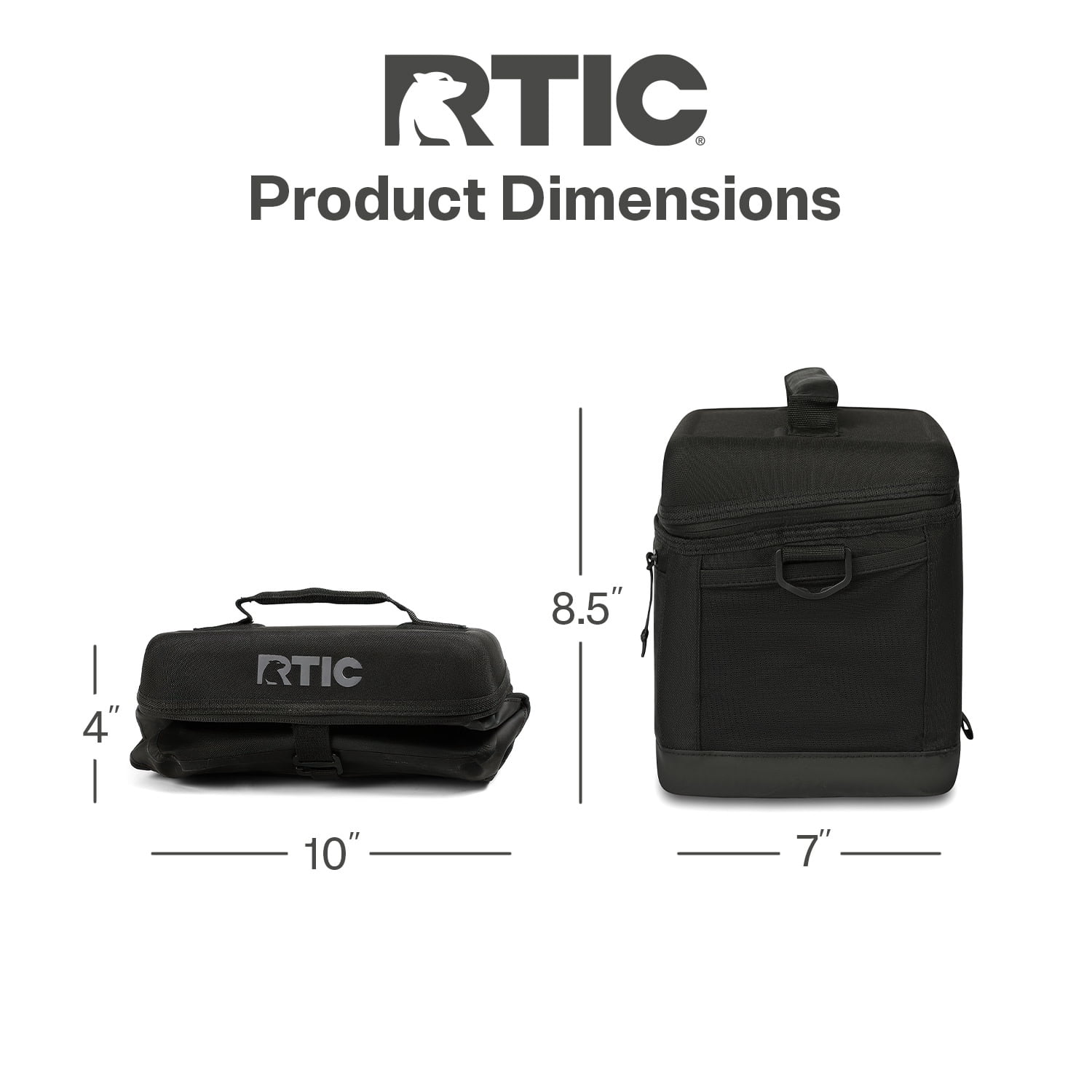 RTIC 8-Can, 5 Qt, Collapsible Soft Cooler with Bottle Opener, Black