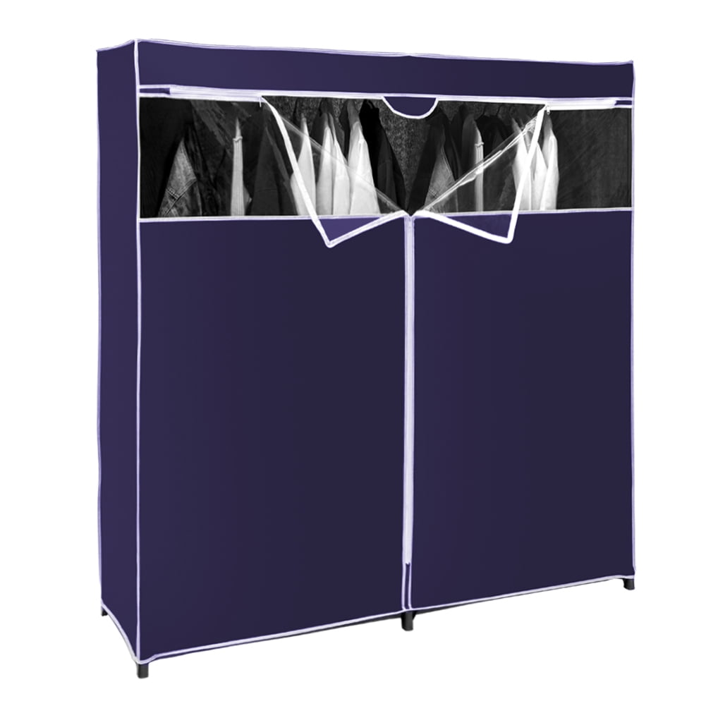 Portable Clothing Wardrobe W/ NonWoven Fabric Cover, Dustproof 59”x19