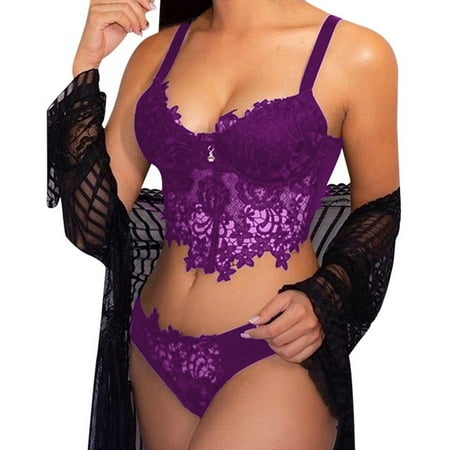 uublik Valentines Lingerie Set for Women Bodysuit Sexy Naughty Plus Size Lace Babydoll