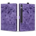 thumbnail image 2 of FJLBDE Case for Samsung Galaxy Tab S10 FE+/FE Plus 13.1 inch SM-X620/X626B with Stand, Card Slot, Embossed Cat PU Leather Cover, Purple, 2 of 7