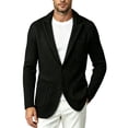 thumbnail image 2 of LYSMORA Men's Waffle Knit Blazer Notched Lapel Button Front Long Sleeve Knit Sport Coat for Office and Social Gatherings, 2 of 5