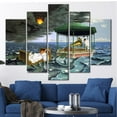 thumbnail image 6 of Surreal Wall Decor, Seascape Wall Decor, Reproduction Canvas, Dominique Appia, Famous Wall Decor, Sea Landscape Art, Canvas Wall Decor - 3P-Black Framed, 6 of 9
