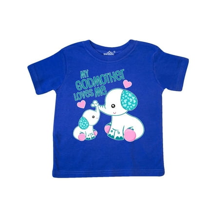 

Inktastic My Godmother Loves Me-cute Elephants Gift Toddler Boy or Toddler Girl T-Shirt