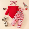thumbnail image 4 of UAYOTSE Baby Girl Christmas Outfit Romper Pants Set Fall Winter Clothes First Christmas Outfits(0-3 Months,I97-Red), 4 of 9