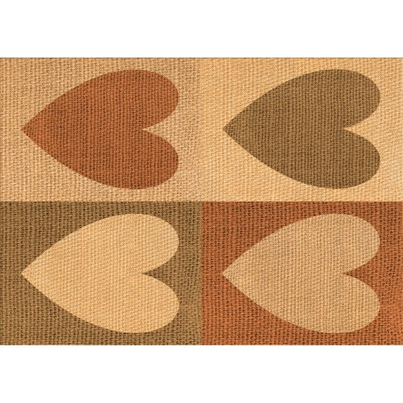 Ahgly Company Indoor Rectangle Patterned Cantaloupe Orange Area Rugs, 2' x 5'