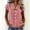 *Red, variant on ClodeEU Women's Lapel Cap Short Sleeve Plaid Button Down Blouse,Slim Summer Shirt Top Black,Women's Plus L