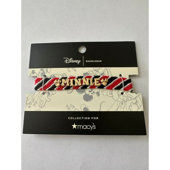 Disney Baublebar for Macy's Minnie Woven Friendship Bracelet New with Card