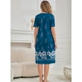 thumbnail image 4 of PinkBeautiM Nightgown for Women Button Short Sleeve House Dresses with Pockets, 4 of 5