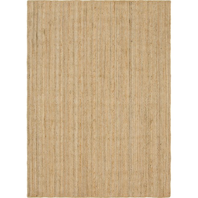Unique Loom Braided Jute Collection Hand-Woven Natural Fibers Natural/Beige Area Rug, 7 x 10 Feet
