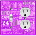 thumbnail image 1 of Metal Light Switch Plate Cover Cafe Diner Coffee Sign Purple COF039, 1 of 13