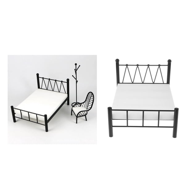 Accesorios para muñeca bebé Hugo Cama Doble Negra de dormitorio