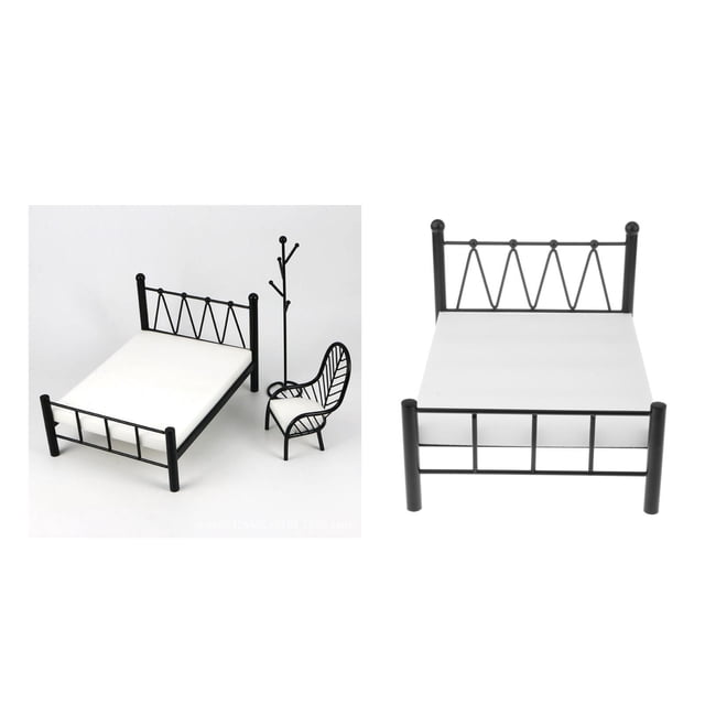 Accesorios para muñeca bebé Hugo Cama Doble Negra de dormitorio