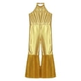 thumbnail image 4 of iiniim Kids Girls Disco Outfit 70s 80s Prom Sparkle Flare Jumpsuit Rave Party Full Bodysuit Gold 12, 4 of 7