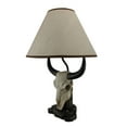 thumbnail image 2 of Zeckos Bull Skull Table Lamp with Beige Fabric Shade Western Décor, 2 of 4