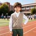 thumbnail image 5 of fatyb Toddler Baby Sweater Vest Sleeveless Button down V Neck School Uniform Cardigan for Boys Girls, 5 of 7